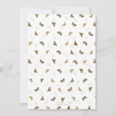 Elegante witgouden vlinders kaart (Achterkant)