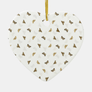 Elegante witgouden vlinders keramisch ornament