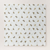 Elegante witgouden vlinders legpuzzel (Verticaal)