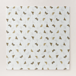 Elegante witgouden vlinders legpuzzel