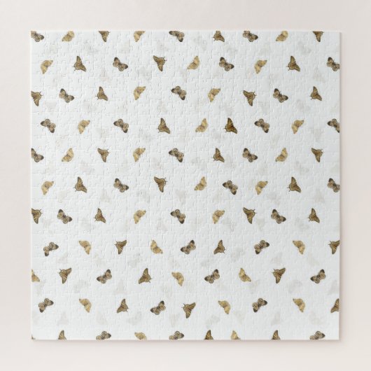 Elegante witgouden vlinders legpuzzel (Verticaal)