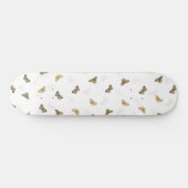 Elegante witgouden vlinders persoonlijk skateboard (Horizontaal)