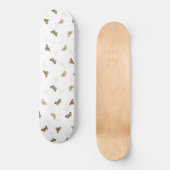 Elegante witgouden vlinders persoonlijk skateboard (Voorkant)