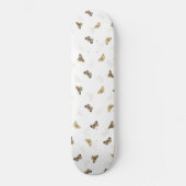 Elegante witgouden vlinders persoonlijk skateboard (Voorkant)