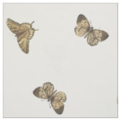 Elegante witgouden vlinders stof (Swatch)