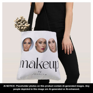 Elegante witte 3 foto MUA-make-upkunstenaar Tote Bag
