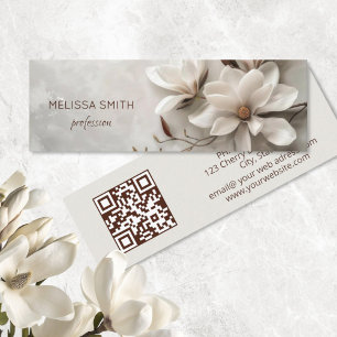 Elegante witte 3D Magnolia Mini Visitekaartje
