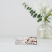 Elegante Witte 3D Magnolia Mini Visitekaartje (Staand voorkant)