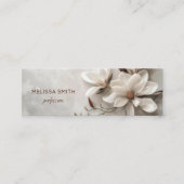 Elegante witte 3D Magnolia Mini Visitekaartje (Voorkant)