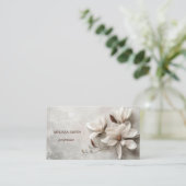 Elegante Witte 3D Magnolia Visitekaartje (Staand voorkant)