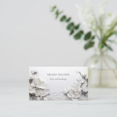 Elegante Witte 3D Magnolia Visitekaartje (Staand voorkant)