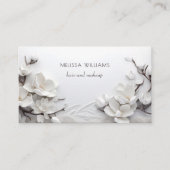 Elegante Witte 3D Magnolia Visitekaartje (Voorkant)