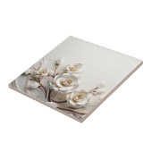 Elegante Witte 3D Rozen Tegeltje (Zijkant)