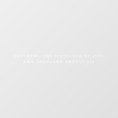 Elegante Witte aalscholver Datum Tekst Trouwen Raamsticker (Vel)