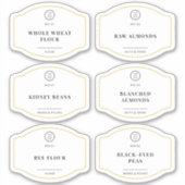 Elegante witte aangepaste Logo keuken pantry label (Voorkant)