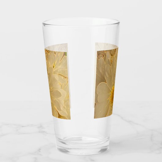 Elegante witte Abstracte madeliefjes Glas (Rechts)