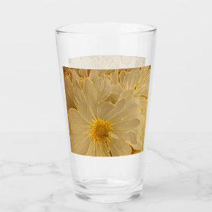 Elegante witte Abstracte madeliefjes Glas