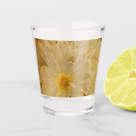 Elegante witte Abstracte madeliefjes - Shot Glas