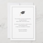 Elegante witte afstudeeraankondiging kaart (Achterkant)