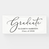 Elegante witte afstudeerscriptie spandoek (Horizontaal)