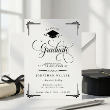 Elegante Witte Afstuderen aan een Zwart College