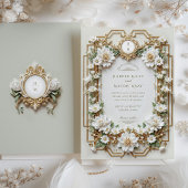 Elegante witte anemonen met Faux Gold Kaart