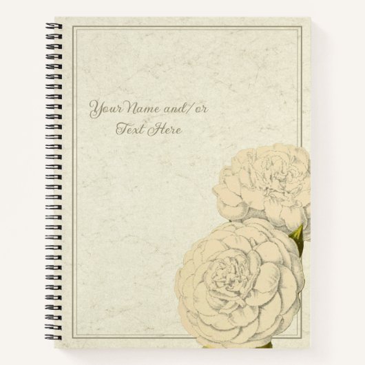 Elegante witte anjer notitieboek (Voorkant)