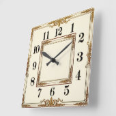 Elegante Witte Art Deco Vierkante Klok (Hoek)