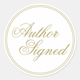 Elegante witte auteur ondertekend ronde sticker