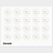 Elegante witte auteur ondertekend ronde sticker (Vel)