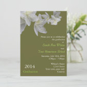 Elegante witte azalea bloemen afstuderen kaart (Staand voorkant)