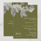 Elegante witte azalea bloemen afstuderen kaart (Voorkant / Achterkant)