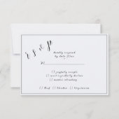 Elegante witte berkenbomen  RSVP kaartje (Achterkant)