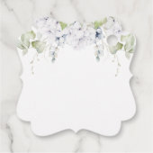 Elegante witte blauwe bloemige trouw huwelijks dan bedankjes labels (Achterkant)