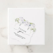 Elegante witte blauwe bloemige trouw huwelijks dan bedankjes labels (In situ)