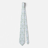 Elegante witte blauwe groene halsband stropdas (Voorkant)