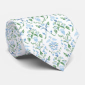 Elegante witte blauwe groene halsband stropdas (Opgerold)