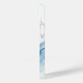 Elegante witte & blauwe marmeren stijlvolle aangep Case-Mate iPhone case (Achterkant / Links)