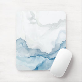 Elegante witte & blauwe marmeren stijlvolle aangep muismat