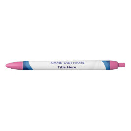 Elegante witte & blauwe naamplaat met eigen naam v inkt pen