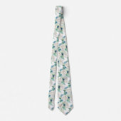Elegante witte blauwe winterrozen halsdas stropdas (Achterkant)