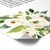 Elegante Witte Bloeiende Bloemen Stoelen Chart Poster (Hoek)