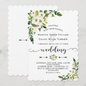 Elegante witte bloeiende bloemige handgeschreven b kaart (Voorkant / Achterkant)