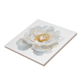 Elegante witte bloeiende pioen Frans land Tegeltje (Zijkant)