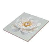 Elegante witte bloeiende pioen Frans land Tegeltje (Zijkant)