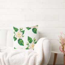 Elegante witte bloem botanische patroon werp kusse