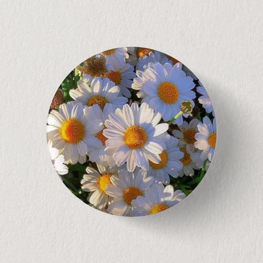 Elegante witte bloem broche ronde button 3,2 cm (Voorkant)