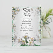 Elegante Witte Bloem Bruidsmeisje kaart (Staand voorkant)