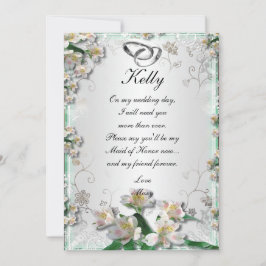 Elegante Witte Bloem Bruidsmeisje kaart