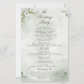 Elegante witte bloem bruiloftsceremonie programma (Achterkant)